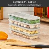 Bigmate 2'li Şeffaf Saklama Kabı 2x1 Lt BGMT1115 Mikrodalga Buzdolabı ve Dondurucu Uyumlu Düzenleyici - Gri