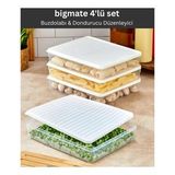 Bigmate BGMT2525 4'lü Şeffaf Saklama Kabı 4x2,5 Lt Mikrodalga Buzdolabı ve Dondurucu Uyumlu düzenleyici - Beyaz