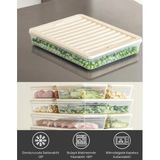 Bigmate BGMT2525 4'lü Şeffaf Saklama Kabı 4x2,5 Lt Mikrodalga Buzdolabı ve Dondurucu Uyumlu düzenleyici - Krem