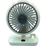 Bigmate HR002 Beyaz Mini Masa Fanı Taşınabilir Serinletici Işıklı Şarjlı 4 Kademeli Döner Başlıklı Vantilatör