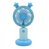 Bigmate YM88178 Mavi Mini El Fanı Taşınabilir Serinletici Işıklı Şarjlı 2 Kademeli Hız Ayarı Vantilatör