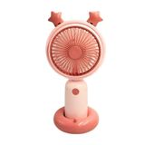 Bigmate YM88178 Taşınabilir Serinletici Işıklı Şarjlı Pembe 2 Kademeli Hız Ayarı Mini El Fanı Vantilatör