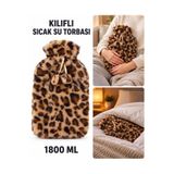 Bigohobi 1800 ml Leopar Desenli Peluş Kılıflı Sıcak Su Torbası