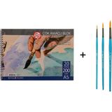 Bigpoint 111 Serisi Sulu Boya Fırça Seti ve Talens Defter A5 200GR - Karışık-Çok Renkli - standart