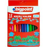 Bigpoint 12'li Keçeli Kalem Seti 12 Renkli Karton Kutuda Çocuklar İçin Yıkanabilir Kalemler