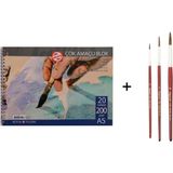 Bigpoint 145 Serisi Sulu Boya Fırça Seti ve Talens Defter A5 200GR - Karışık-Çok Renkli - standart
