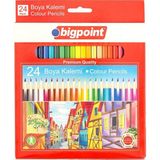 Bigpoint 24 Renk Kuru Boya Kalemi 12'li Kutu Çocuklar İçin Güvenli ve Dayanıklı Ürün