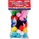 Bigpoint 3 Cm Ponpon 10 Renkli Çocuklar İçin Güvenli 50 Adet Sanatsal Malzeme