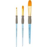 Bigpoint 512 Serisi Sentetik Kıl Akrilik Sap Kedi Dili Fırça No 2 - 4 - 6 (3 Lü Set) 1 Takım