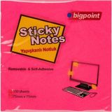 Bigpoint 75x75 MM 100 Yaprak Neon Kırmızı Yapışkanlı Not Kağıdı