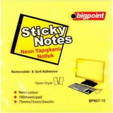Bigpoint 75x75 MM 100 Yaprak Neon Sarı Yapışkanlı Not Kağıdı