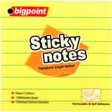 Bigpoint 75x75 mm Neon Sarı Yapışkanlı Not Kağıdı Çizgili