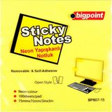 Bigpoint 805 75x75 MM Neon Sarı 12'li Paket Yapışkanlı Not Kağıdı