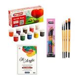 Bigpoint Akrilik Boya 10 Renk x 25 ml + Vox 300GR A5 Defter + Pebeo 4'lü Fırça Seti