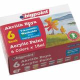 Bigpoint Akrilik Boya 6 Renk x 18 ml