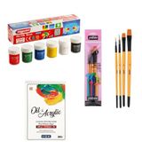 Bigpoint Akrilik Boya 6 Renk x 25 ml + Vox 300GR A5 Defter + Pebeo 4'lü Fırça Seti