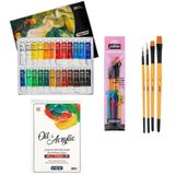 Bigpoint Akrilik Boya Seti 12ML Tüp x 24 Renk + Vox 300GR A5 Defter + Pebeo 4'lü Fırça Seti