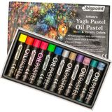 Bigpoint Artists's Yagli(Oil) Pastel Boya 12'Li Metalik Ve Fosforlu Renkler X 3 Adet