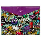 Bıgpoınt Bp236-02 Çıtçıtlı Dosya A4 Grafiti Desenli No:2-(***12 Adet***)