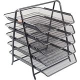 Bigpoint BP41595 5'li Siyah Metal Perfore Evrak Rafı