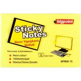 Bigpoint BP806-15 75x50 mm Neon Sarı 12'li Paket Yapışkanlı Not Kağıdı