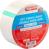 Bigpoint | Çift Taraflı Hotmelt Bant, 50 mm x 25 M, Tüm Yüzeyler Için Ideal - Beyaz - Çift Taraflı Bant