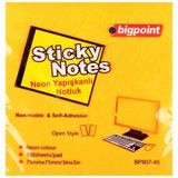 Bigpoint Çizgili 75x75 mm Neon Turuncu Yapışkanlı Not Kağıdı