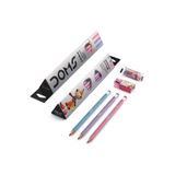 Bigpoint Doms Zoom Üçgen Kurşun Kalem 12'li + Silgi + Kalemtraş 12'li Paket