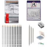 Bigpoint Eskiz Başlangıç Seti 4 + Dereceli Kalem + A5 Defter + Dağıtıcı Set + Silgi + Açacak + Hamur Silgi - Karışık-Çok Renkli - standart