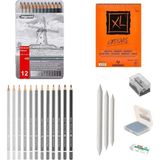 Bigpoint Eskiz Başlangıç Seti 7 + Dereceli Kalem + A5 Defter + Dağıtıcı Set + Silgi + Açacak + Hamur Silgi - Karışık-Çok Renkli - standart