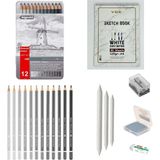 Bigpoint Eskiz Başlangıç Seti 9 + Dereceli Kalem + A5 Defter + Dağıtıcı Set + Silgi + Açacak + Hamur Silgi - Karışık-Çok Renkli - standart