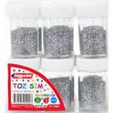 Bigpoint Gümüş Renkli Toz Sim El İşi Malzemeleri 8 Gram x 12 Parlak ve Canlı Renkler - Çok Renkli