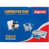Bigpoint Lamınasyon Fılmı 100 Adet 65x95 mm 125 Micron Kalınlıkta Şeffaf Renk