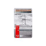 Bigpoint Metal Kutulu Dereceli-resim-yazım-teknik Çizim-karakalem Ve Eskiz Kalemi-drawing Pencil 12 Li Set
