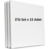 Bigpoint Mini Tuval 2.5x2.5" 3'lü Set x 15 Adet - Beyaz