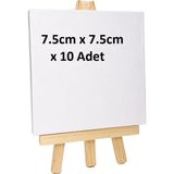 Bigpoint Mini Tuval 3x3" (7.5cm x 7.5cm) + Şovale x 10 Adet - Beyaz