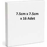Bigpoint Mini Tuval 3x3" (7.5cm x 7.5cm) x 16 Adet - Beyaz