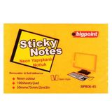 Bigpoint Neon Turuncu 75x50 mm Yapışkanlı Not Kağıdı
