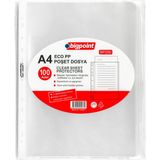 Bigpoint | Poşet Dosya, 60 Adet A4 Kapasiteli Eco Şeffaf Dosya [100'LÜ Paket]