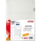 Bigpoint Şeffaf L Dosya 100'Lü - Bp293 A4 Çıtçıtlı 22x31 cm Standart Belgeler İçin Koruma