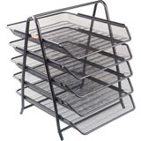 Bigpoint Siyah Metal Perfore Evrak Rafı 5'li 1 Adet 35x40x30 cm Ölçülerle Düzenli Tutma