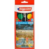 Bigpoint Suluboya 12 Renk - Büyük Boy x 12 Adet Çok Renkli Boya Seti ile Yaratıcılığınızı Keşfedin