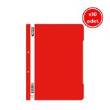 Bigpoint Telli Dosya, 10 Adet, 50'li Paket, Standart, A4, Kırmızı