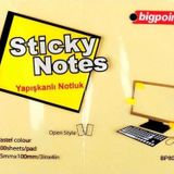Bigpoint Yapiskanli Not Kagidi 75 Mm X 100 Mm Sari 100 Yaprak (12 Li Paket)