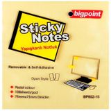 Bigpoint Yapiskanli Not Kagidi 75 Mm X 75 Mm Sari 100 Yaprak (12 Li Paket)