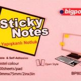 Bigpoint Yapışkanlı Not Kağıdı 75X50 Mm Pembe Bp801-22 (12 Li Paket)