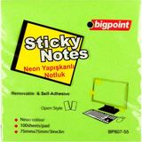Bigpoint Yapışkanlı Not Kağıdı 75X75 Neon 12'Li Paket Yeşil