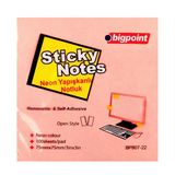 Bigpoint Yapışkanlı Not Kağıdı 75X75mm Neon Pembe X 12 Adet