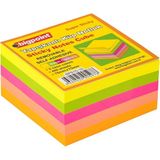 Bigpoint Yapışkanlı Not Kağıdı Küp Super Sticky 75 x 75 Mm 5 Neon Renk 400 Yaprak Iz Bırakmaz - Çok Renkli - 75mm x 75mm 5 Neon Renk 400 Yaprak