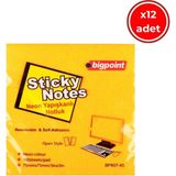 Bigpoint Yapışkanlı Not Kağıdı,12 ADET,75X75MM,NEON TURUNCU,100 Yaprak
